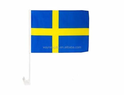 China Sweden 20*30cm Polyester FLYING World Car Running Flag for sale