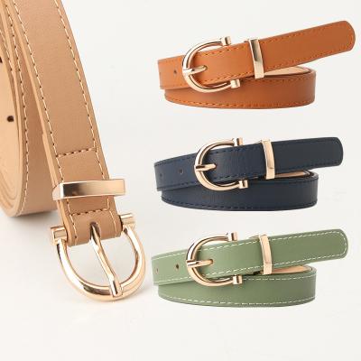 China Iron Lady Fashion PU Leather Belt Cheap Wholesale Women's Alloy Belt Buckle For Dresses Black Slim Belt For Women Fashioner for sale