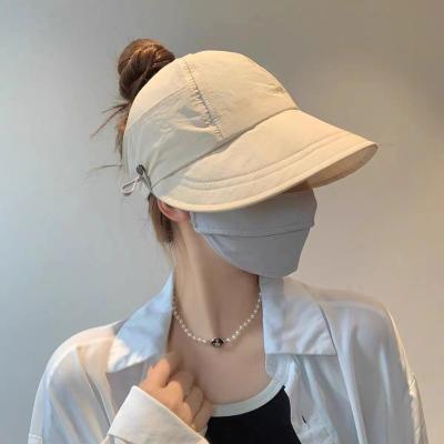 China New Design Image 2023 Summer Woman Ponytail Hat OEM Sunscreen UV Protection Custom Ladies Hats Outdoor Baseball Cap for sale