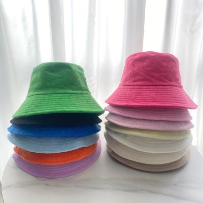 China Sunshade New Arrival Manufacturer Custom Embroidery Logo Fisherman Hat Low MOQ OEM ODM Terry Towel Bucket Hat for sale