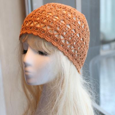 China JOINT New Design Vintage Lace Hand Crochet Headband Hats Hollow Out Elegant Thin Breathable Spring Summer Knit Hat Bucket Hat for sale