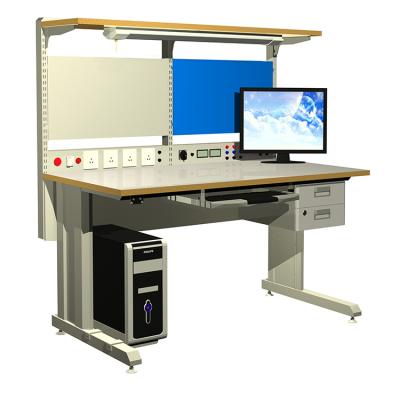 China Cold Rolled Dental ESD Repair Technician Worktable PL in FR has S on both words steel electronics lab with computer for sale