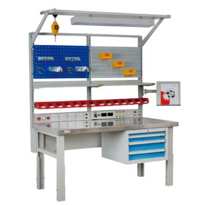 China Cold Rolled Stainless Steel Tool Garage Workbench With Pegboard for sale