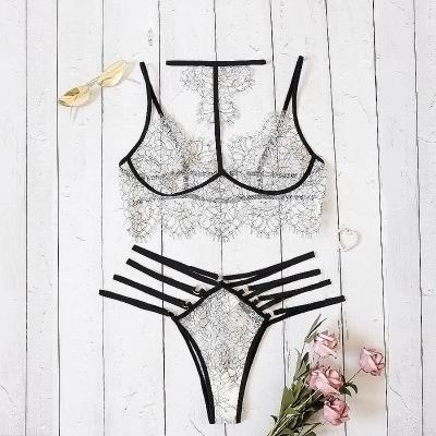 China European and American sexy sexy underwear strip free women's breathable border three-point suit for sale