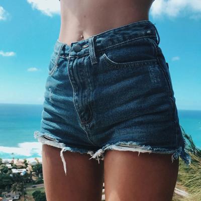 China 2021 Summer Breathable Hot Sale Women Shorts Washed Jeans Ripped Denim Shorts Jeans for sale