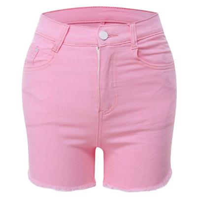 China Breathable China Economical Solid Color Denim Shorts Fitness Summer Shorts Pink Denim Shorts for sale