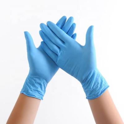 China High Quality General Purpose Blue Nitrile Powder Free Gloves 100 Pcs Box Mechanic Working Protective Gloves Oil Resistance Work Gloves for sale