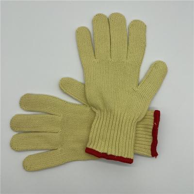 China Kitchen Safety Work Gloves Anti Slip Aramid Fiber Gloves Fire Retardant Anti Cut Resistant Pure Anti Cut Knit Wrist 60-75g BBQ002 for sale