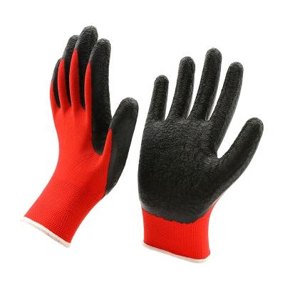 China 13 Gauge Polyester Industry Latex Anti-Slip Ply Rubber Palm Hand Protection Coated Safety Work Gloves for sale