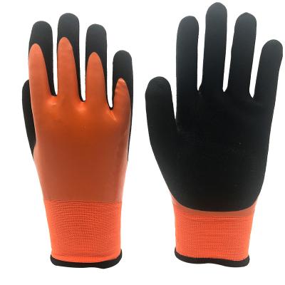 China Anti-Slip Black Latex Coated Safety Anti-Slip Sandy Rubber Gloves Building Gloves for sale