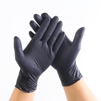 China General Purposes Tattoo Hair Death Black Pure Nitrile Powder Free Exam Gloves Salon Use 3 Mil Black Nitrile Gloves for sale