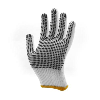 China Construction Work 10 Gauge Color PVC Dots Glove Black Cotton Knitted Gloves Construction Work Gloves for sale