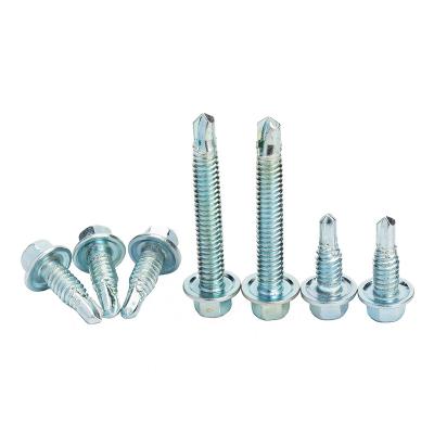 China HEX Galvanized Hex Self Drilling Screw Din7504 With Rubber Gasket For Building Roffing for sale