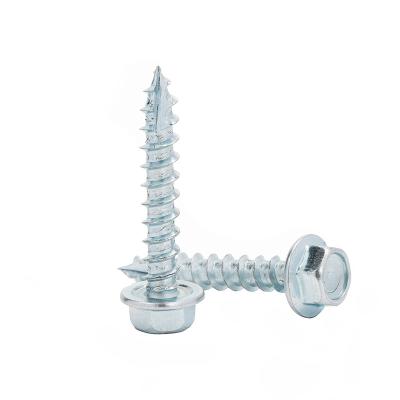 China HEX Hex Washer Head Tapping Screws With Cut On Shank Galvanized for sale