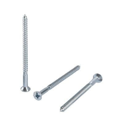 China Din7997 Flat Head Countersunk Galvanized Steel Wood Cross Countersunk Screws Factory Price for sale