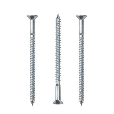 China Flat White Galvanized DIN 7997 Countersunk Head Wood Screws for sale