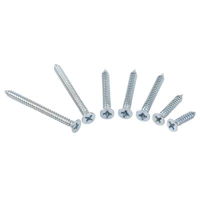 China Flat Head Self Tapping Screw DIN7982 M3.9*32 Cross Recessed Flat Countersunk Head Tapping Screw for sale