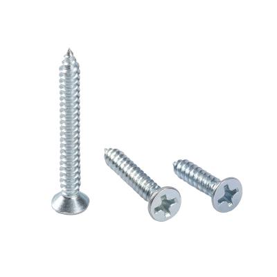 China DIN7982 Flat Product Flat Head M4.2*32 Cross Recessed Self Tapping Screw for sale