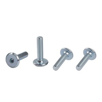 China Hardware M5 M6 M8 Round Flat Head Hex Socket Steel Flat Socket Head Furniture Screws Allen Head Joint Connector Bolts for sale