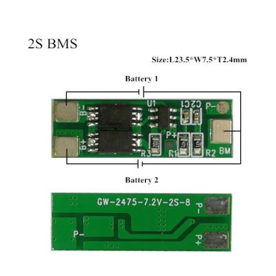 China FR-4 2s bms for Li ion battery pack lithium battery bms 7.4v for sale