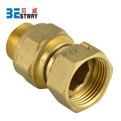 China Water Meter Brass Non Return Check Valve General Copper Joint Spring Union Vertical Extension BWVA Front for sale