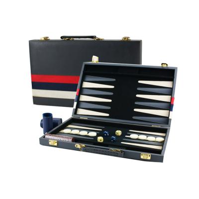 China Backgammon Set Sets Leather Backgammon Sets PU Backgammon Set Travel Backgammon Set for sale