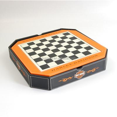 China Manufacturer Octagon Pu Leather Backgammon Chess Sets 5 in 1 Multi Game Set for sale