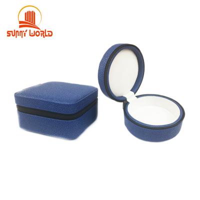 China Faux Leather Customized Travel Leather Jewelry Box Jewelry Box PU Velvet Cosmetic Storage Box for sale