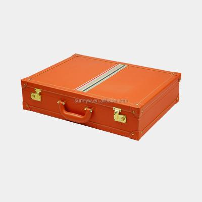 China Patent Leather Customize Foldable PU Leather Storage Case PVC Storage Box Suitcase With Handle for sale