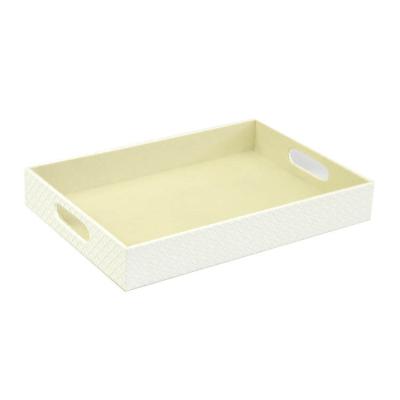 China Custom Leather Office Tray PU Rectangle Tray PVC Serving Tray Storage Leather Trays for sale