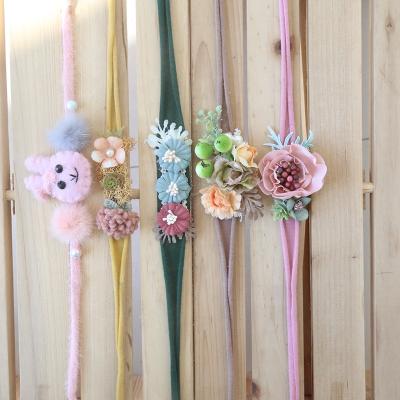 China Lace Tieback Set Baby Gril Headband Photo Shoot Newborn Flower Grown Infant Headband Photography Products for sale