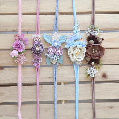 China Delicate Newborn Lace Flower Head Band Tank Tieback Newborn Photography Products for Phorography Props for sale