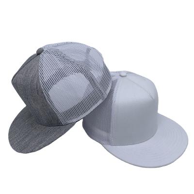 China Breathable High Quality Custom Logo Design White 5 Panel Sports Hat Fishing Outdoor Running Baseball Cap Trucker Cap for sale