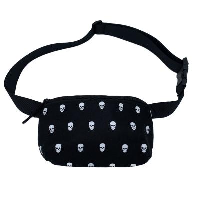 China Wholesale Fashion Custom Logo Black Adjustable Belt Travel Sport Running Unisex Canvas Fanny Pack Waist Bag for sale