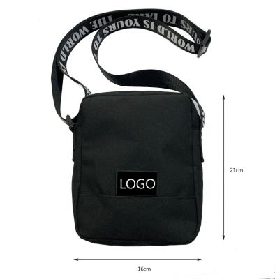 China Promotional Black Mini Crossbody Messenger Bags Custom Single Cross Shoulder Bag - Body Handbags Men Women Phone Chest Bag for sale