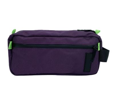 China Purple Polyester Pouch Fashion Zipper Cosmetic Bag Custom Logo Travel Cylindroid Pouch Storage Cosmetic Organizer Bags For Pen Pen for sale