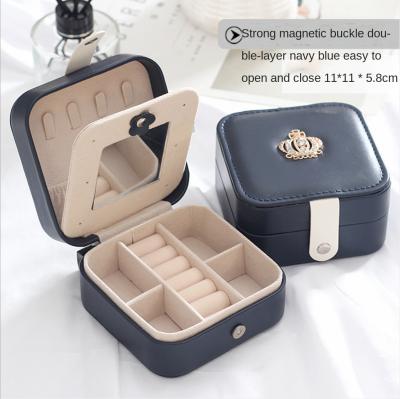 China Multifunctional Portable Small Single Ring Earring Jewelry Box Factory Low Price Travel Jewelry Storage Jewelry Box for sale