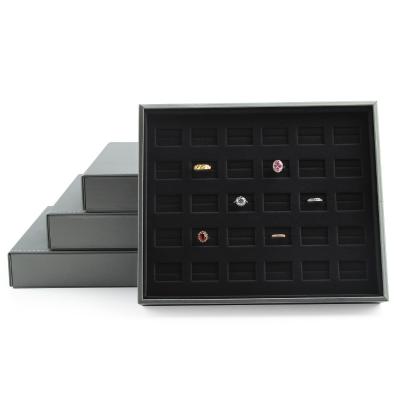 China Smooth Novel And Unique Design Hot Selling PU Leather Jewelry Storage Box With Lid Jewelry Display Tray for sale