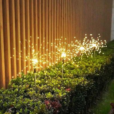 China 90/150 LED Solar Powered Outdoor Garden Grass Globe Dandelion Fireworks Lamp for Garden Lawn Landscape Lamp Holiday Light. for sale