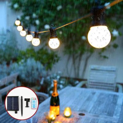 China RGB string light Solar Street Garland Winter Outdoor LED G50 Disco Bulbs Fairy Lights Dimmable Remote Control For Garden Tree Patio Wedding Decor for sale