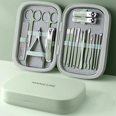 China Eco-friendly 18 pcs Manicure Pedicure Grooming Kit Set For Professional Finger & Toe Nail Care Scissors Clipper, Fashion Gift for Women Men for sale