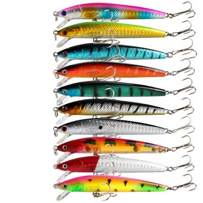 China Minnow Bass Fishing Float Plastic Lures Artificial Hard Bait Bionic Fishing Various Colors A0019# for sale