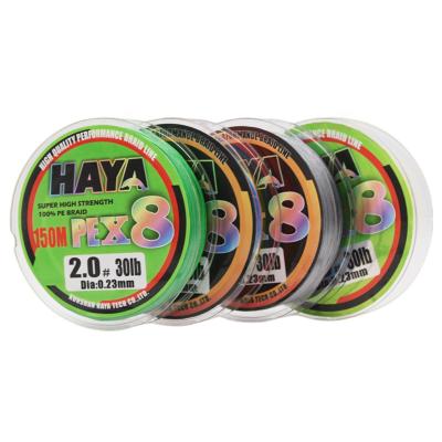 China HAYA X8 Braided Wire PE Braid Fishing Line 100m 150m 8 High Strength And Low Memory PE Braided Wire Fishing Line for sale