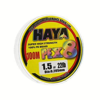 China HAYA X8 Braided Wire PE Braid Fishing Line 100m 150m 8 High Strength Japan PE Braided Wire Fishing Line for sale