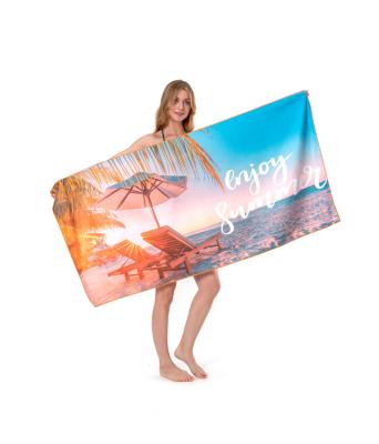 China Anti Dust Mite 2023 Hot Sale Printing Microfiber Beach Towel With Logo Water Absorption Sand Free Custom Beach Towel for sale