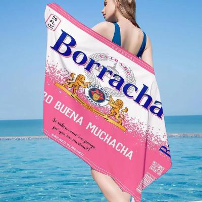 China Disposable No Moq Borracha Chingona Square Beach Towel Custom Printed Soft Microfiber Summer BeachTowel for sale