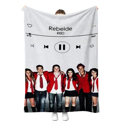 China Anti Dust Mite 2023 Tape RBD REBELDE Sublimation Fleece American Hot Travel Throw Blanket Custom Printed Blanket Wholesales for sale