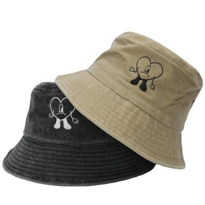 China Custom Unisex Travel Bad 100% Cotton Rabbit Bucket Fishing Hat With Embroidery Logo for sale