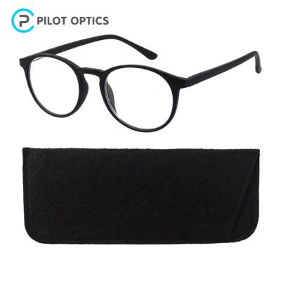 China Latest ISO 13485 Slim Pilot Design Slim Optics Fashion Round Design Oversized Reading Glasses for sale