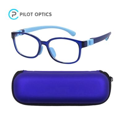 China Anti blue light pilot optics 2022 high quality custom silicone kids anti blue light logo glasses for sale